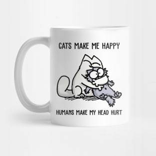 Simons Cat Cats Make Me Happy Humans Make My Head Hurt Mug